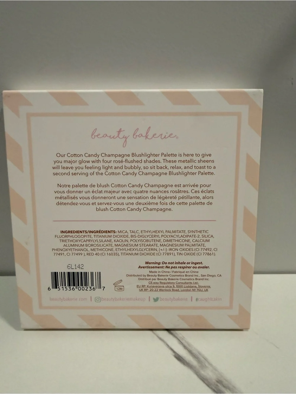 Beauty Bakerie packaging describes